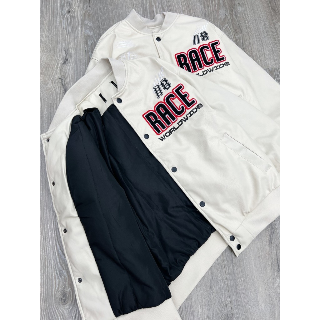 Áo khoác Bomber màu Be chữ Best Race