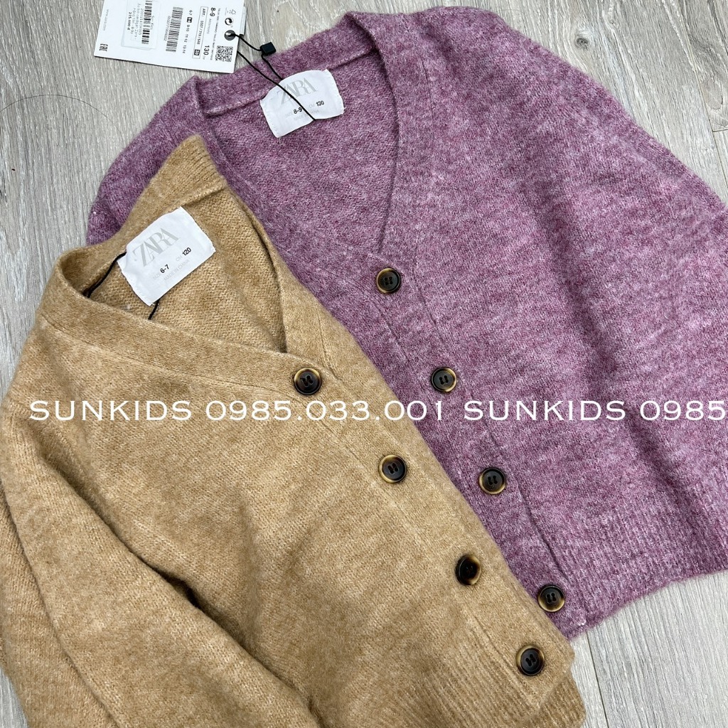 Áo len cardigan cúc dọc 2 màu