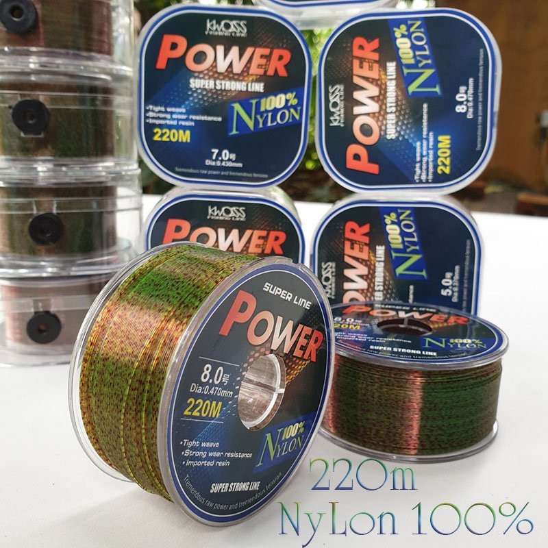 Cước tàng hình  100% Nylon Super power tải cá tốt dùng làm dây trục câu cá DC-220