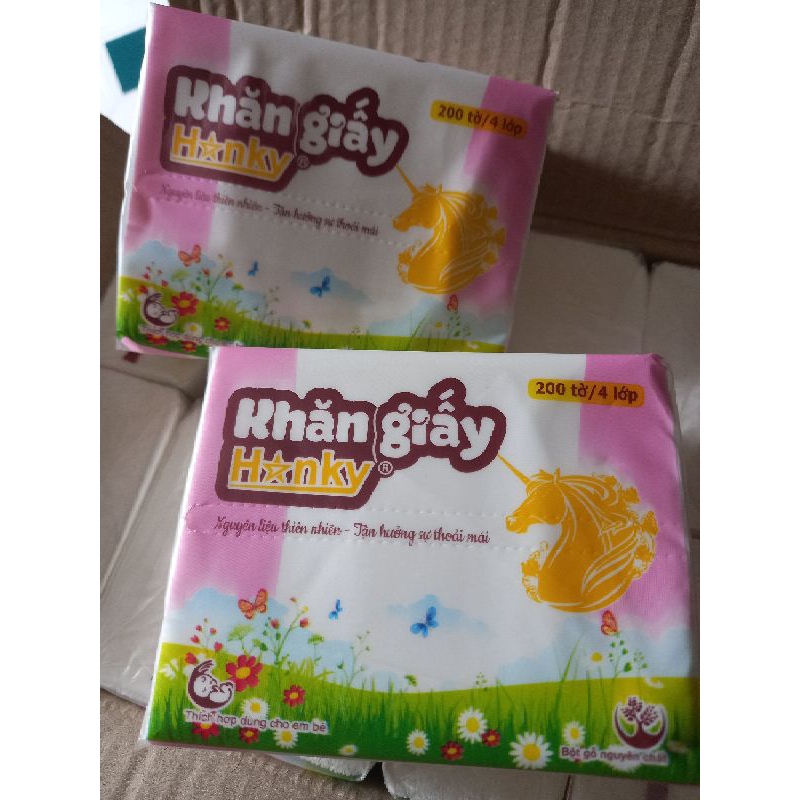 Giấy rút Hanky 4 lớp/200 lớp an toàn chất lượng bột giấy 100%