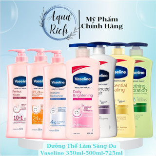 Dưỡng thể Vaseline 725ml hồng vàng xanh nâu - 4x - 24x - 10x perfect young 10 in 1 350ml
