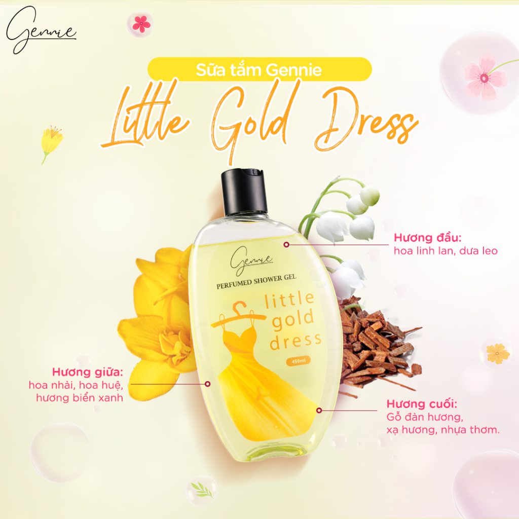 Sữa Tắm Nước Hoa Nữ Gennie Little Dress 450ml lưu hương lên đến 4H chính hãng