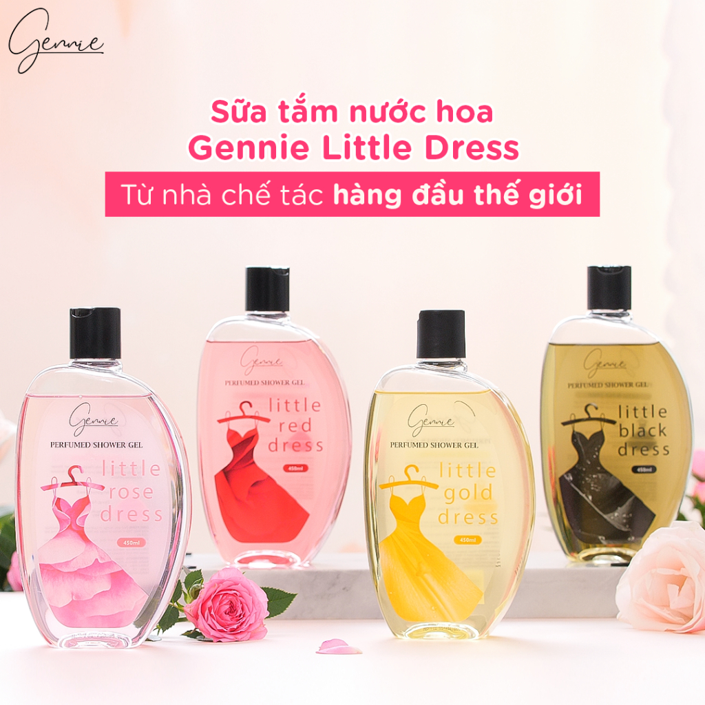 Sữa Tắm Nước Hoa Nữ Gennie Little Dress 450ml lưu hương lên đến 4H chính hãng