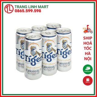 Combo 6 lon bia Tiger Crystal 330ml