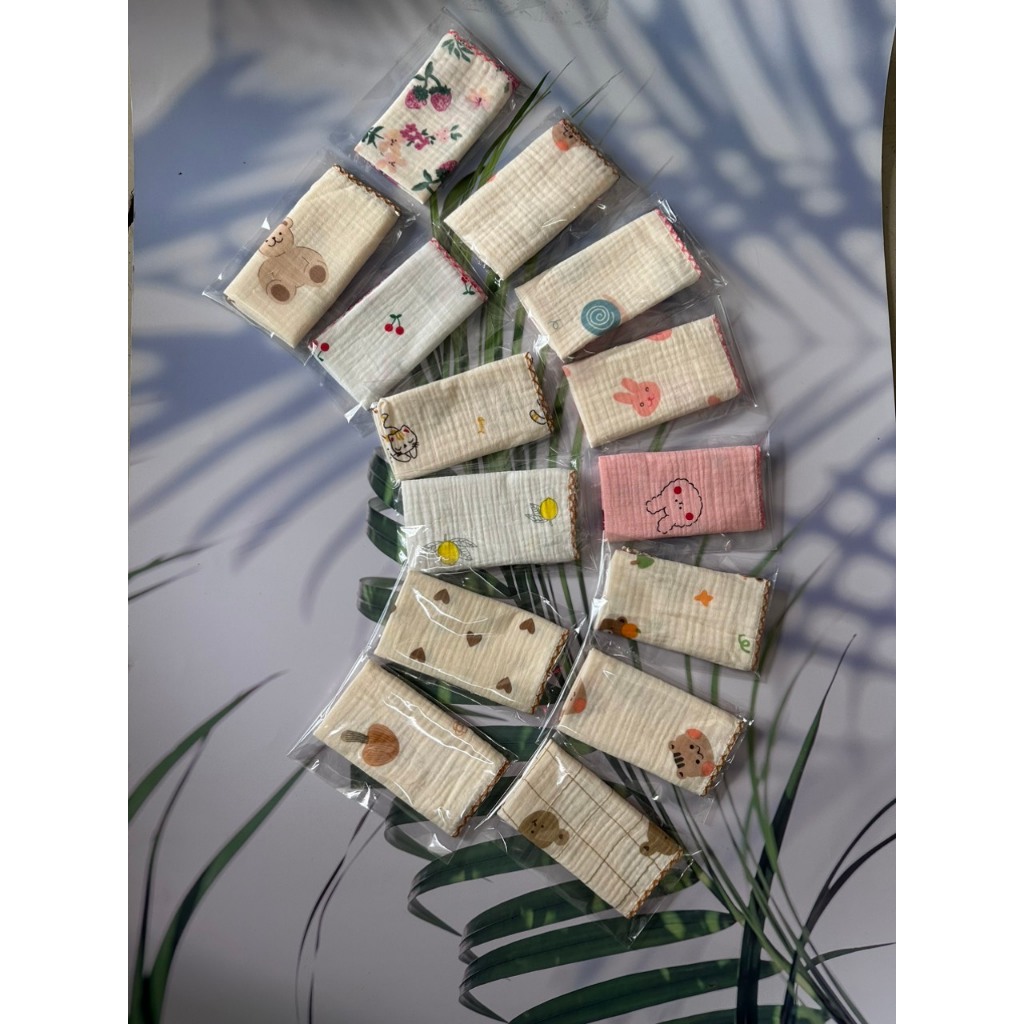 Khăn Xô sợi Tre Muslin 2 Lớp 25*25cm