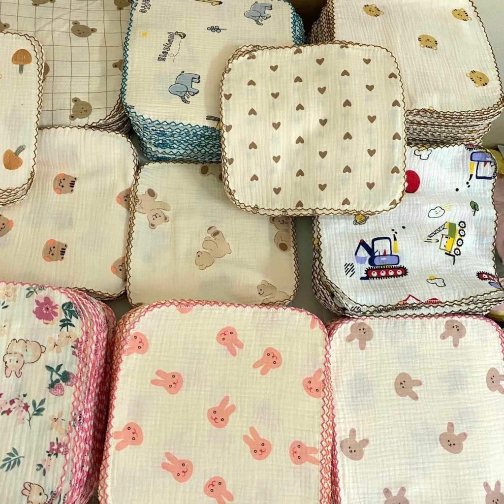 Khăn Xô sợi Tre Muslin 2 Lớp 25*25cm