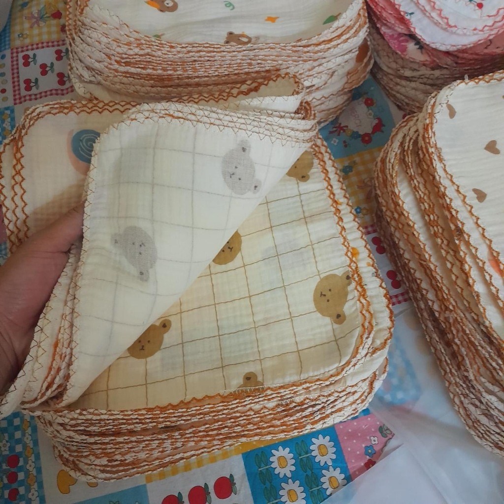 Khăn Xô sợi Tre Muslin 2 Lớp 25*25cm