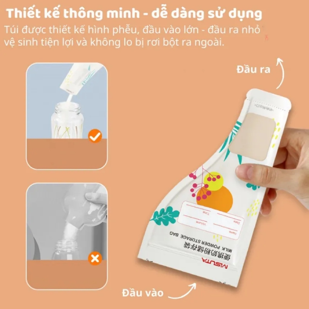 Túi đựng sữa bột Misuta tiện dụng mang đi ra ngoài, Hộp 30 túi