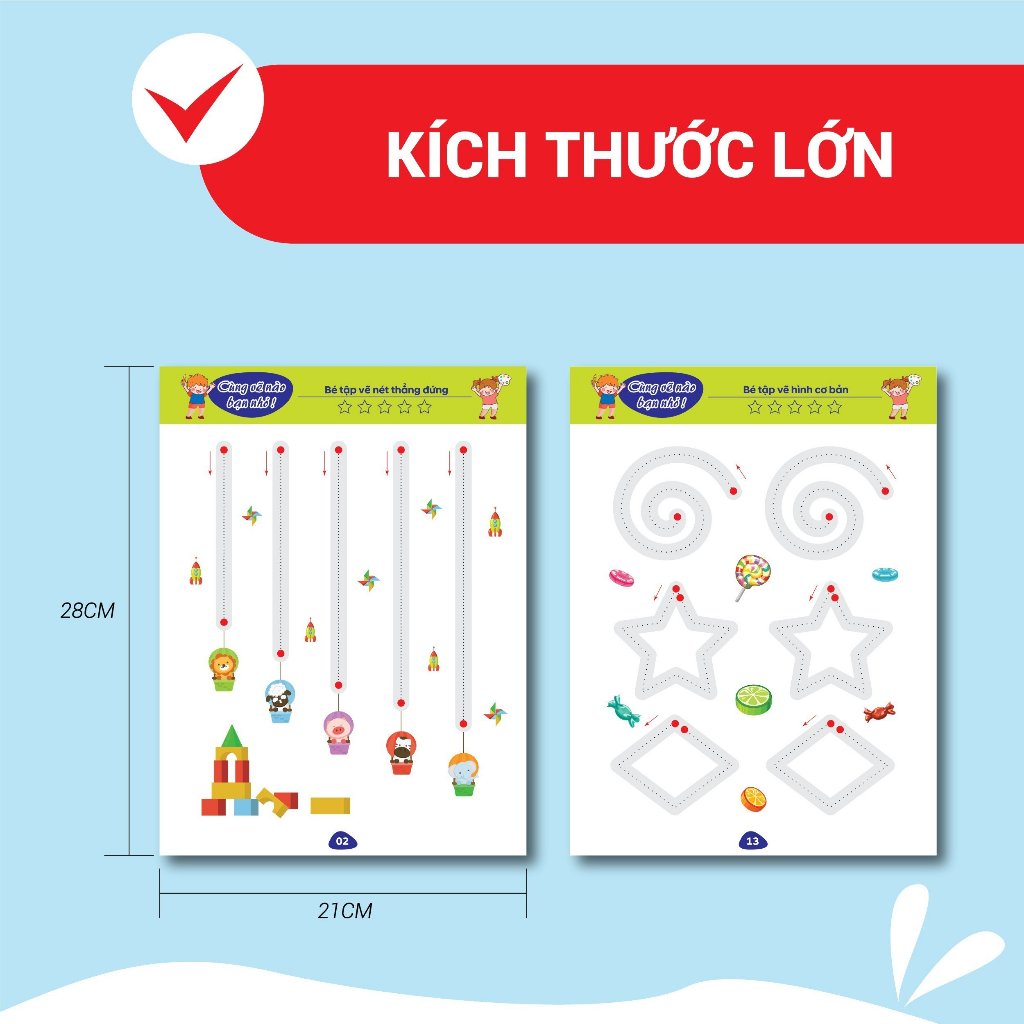 Bộ Tô Vẽ Thông Minh Xóa Được 64 Trang Kích Thích Đa Kỹ Năng Cho Bé 2-6 Tuổi