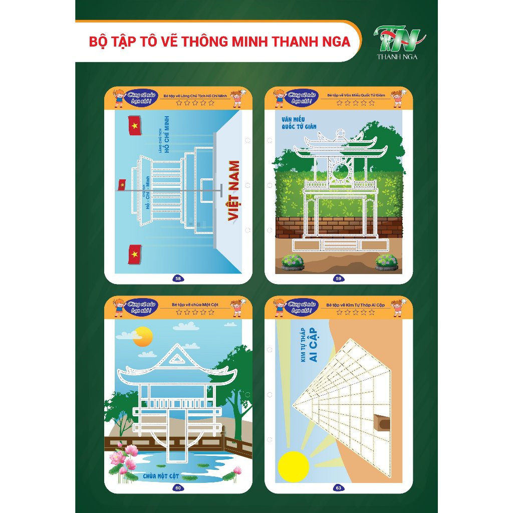Bộ Tô Vẽ Thông Minh Xóa Được 64 Trang Kích Thích Đa Kỹ Năng Cho Bé 2-6 Tuổi