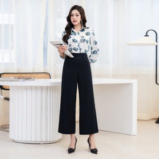 Quần Ống Rộng Đai Đính Cúc, Quần Nữ Công Sở Dáng Rộng LAMER L64W23Q010