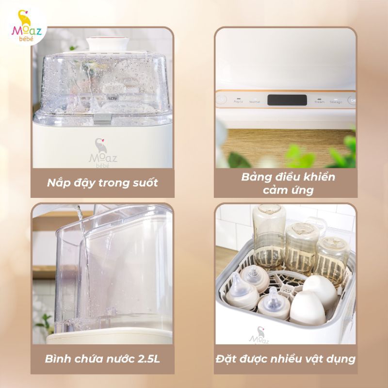 Máy rửa bình sữa sấy khô Moaz BéBé MB064