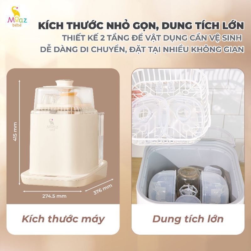 Máy rửa bình sữa sấy khô Moaz BéBé MB064