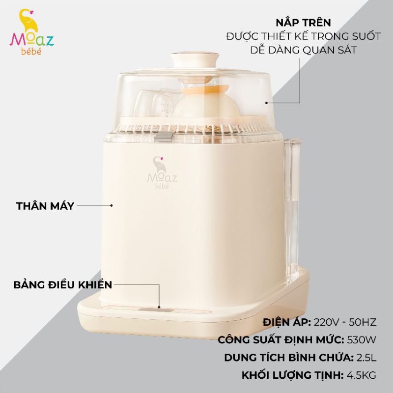 Máy rửa bình sữa sấy khô Moaz BéBé MB064