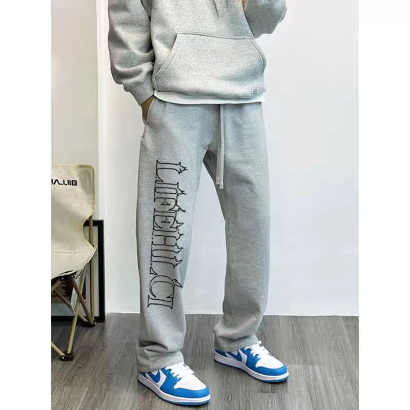 Quần Nỉ Dài Nam Họa Tiết Chữ LIFEHLCI Basic HeiLit Form Ống Rộng Vải Nỉ Dày Dặn