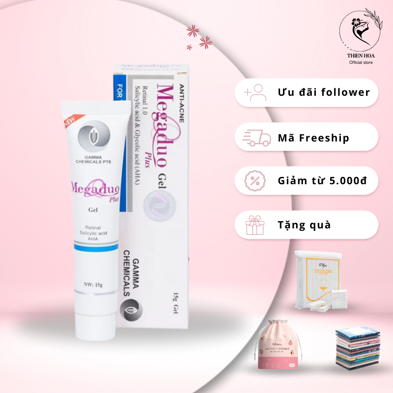 Gel Giảm mụn, giảm thâm, dưỡng da Megaduo Plus 15g - Megaduo Azelaic acid & Glycolic acid (AHA) Gel