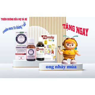 Combo Men vi sinh 10 chủng Bioamicus 10ml và sắt ferrolip Baby lo 30ml