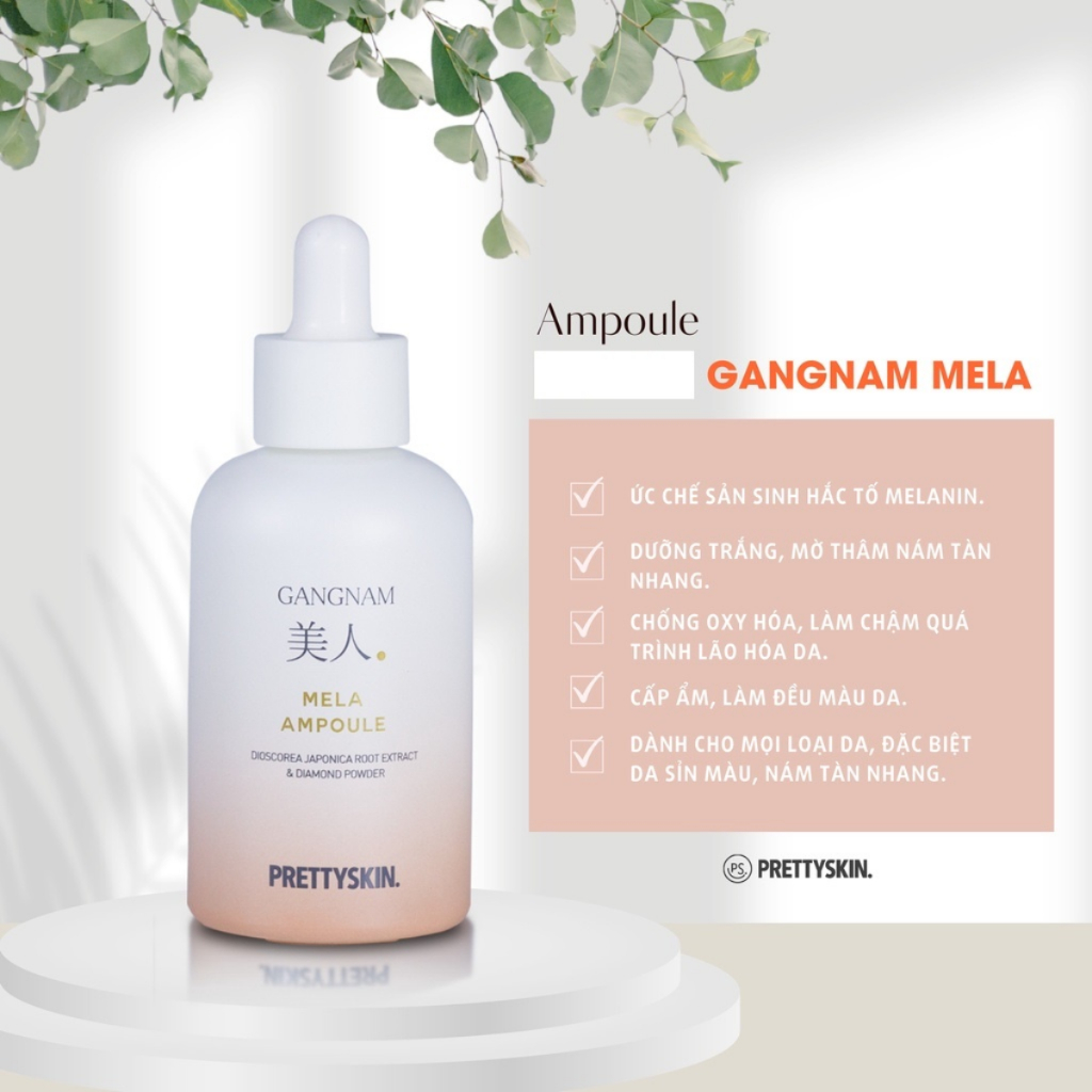 Tinh Chất Serum Phục Hồi Trắng Da PRETTYSKIN Gangnam Miin Mela Ampoule 50ml