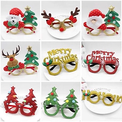 Kẹp tóc noel giáng sinh, kính giáng sinh, kính ông già noel ông già