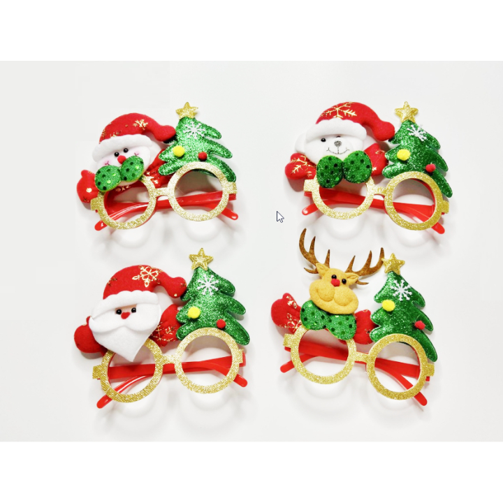 Kẹp tóc noel giáng sinh, kính giáng sinh, kính ông già noel ông già