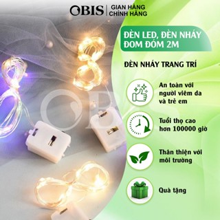 5 chiếc Đèn led, đèn đom đóm 2m nhấp nháy, màu vàng ấm có 3 chế độ dùng pin trang trí halloween, noel, sinh nhật