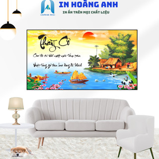Tranh laminate tráng gương - quà tặng thầy cô - chữ thư pháp công ơn thầy cô, tranh sơn dầu
