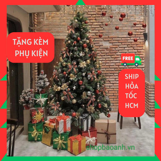 Cây thông noel 2m, 2m4 nhiều loại lá, nhiều màu sắc Trang Trí Giáng Sinh