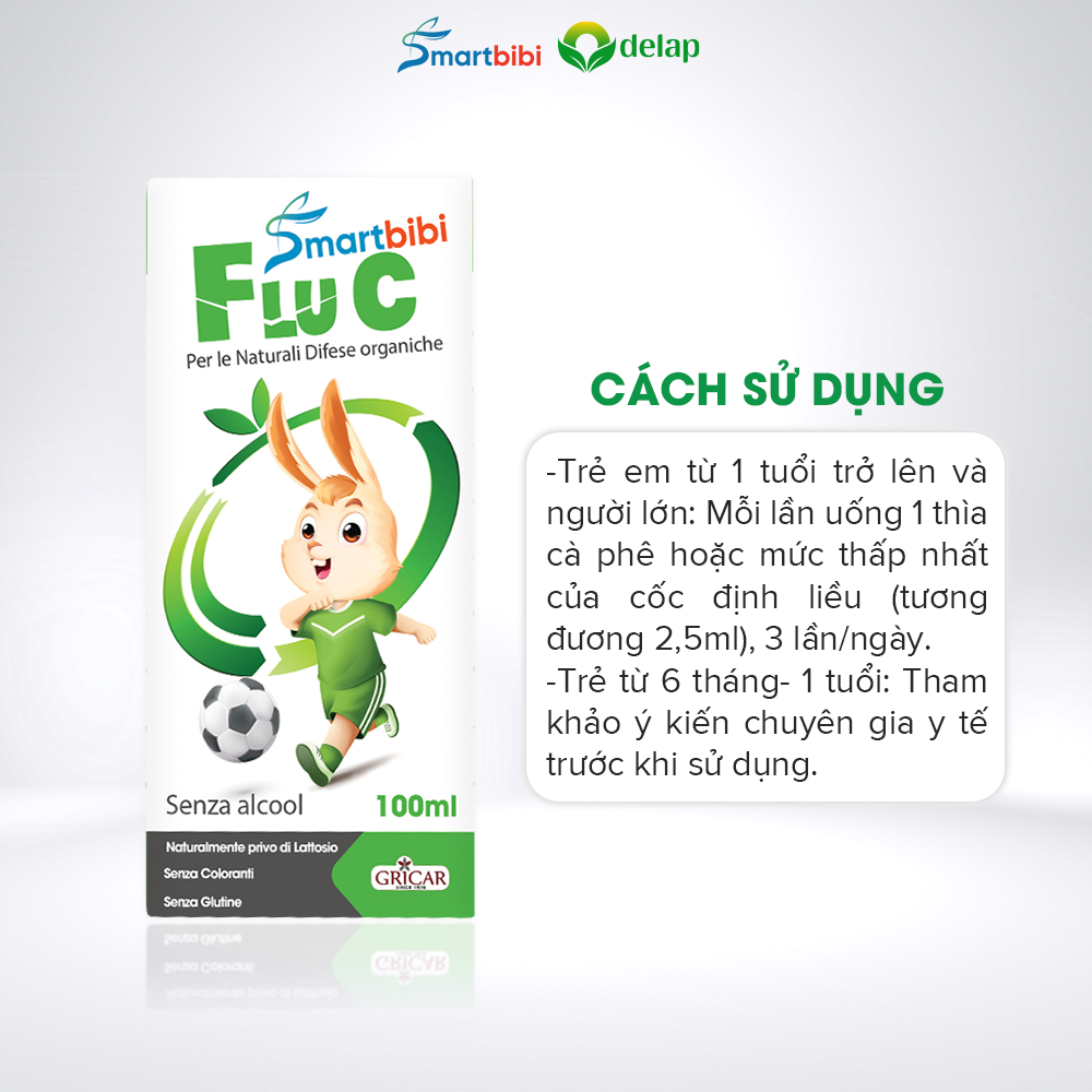 Combo 2 Smartbibi Flu C - hỗ trợ giảm cảm lạnh, cảm cúm cho bé