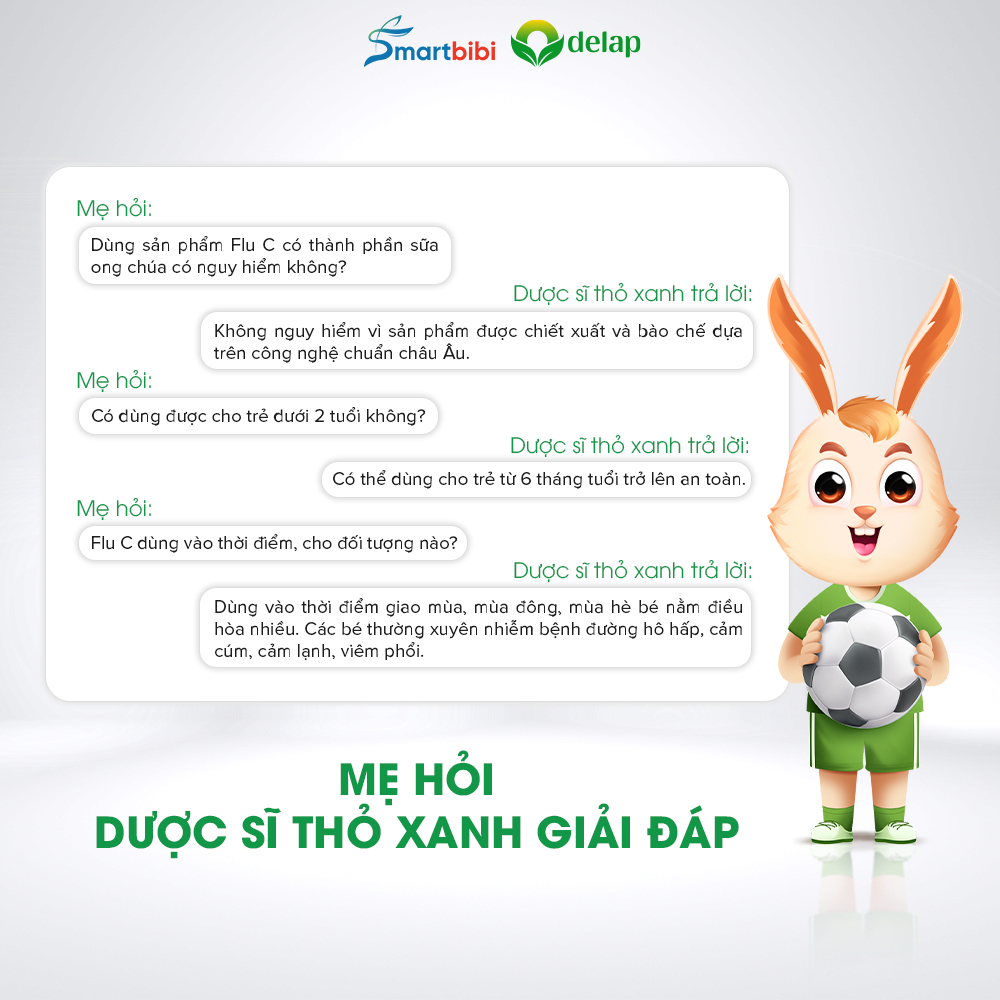 Combo 2 Smartbibi Flu C - hỗ trợ giảm cảm lạnh, cảm cúm cho bé