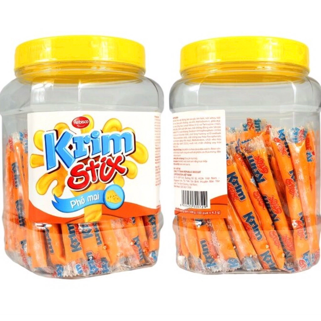 Krim Stix vị phô mai kẹo mềm 100 que ăn vặt tuổi thơ, ăn cùng Bà Kim AVBAKI