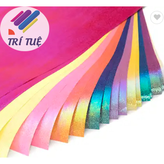 Giấy gói quà màu pastel ánh kim cực xịn, xếp ngôi sao - VPP Trí Tuệ