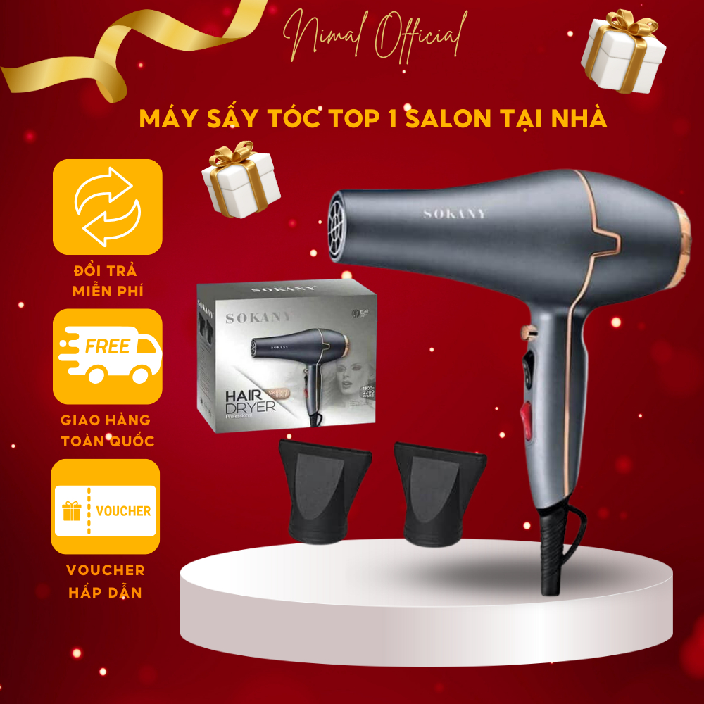 Sản phẩm Máy Sấy Tóc Tạo Kiểu Salon Nóng Lạnh Tặng 2 Đầu Sấy Công Suất Lớn 2200w Nhanh Khô, Chăm Sóc Tóc NIMALSTORE