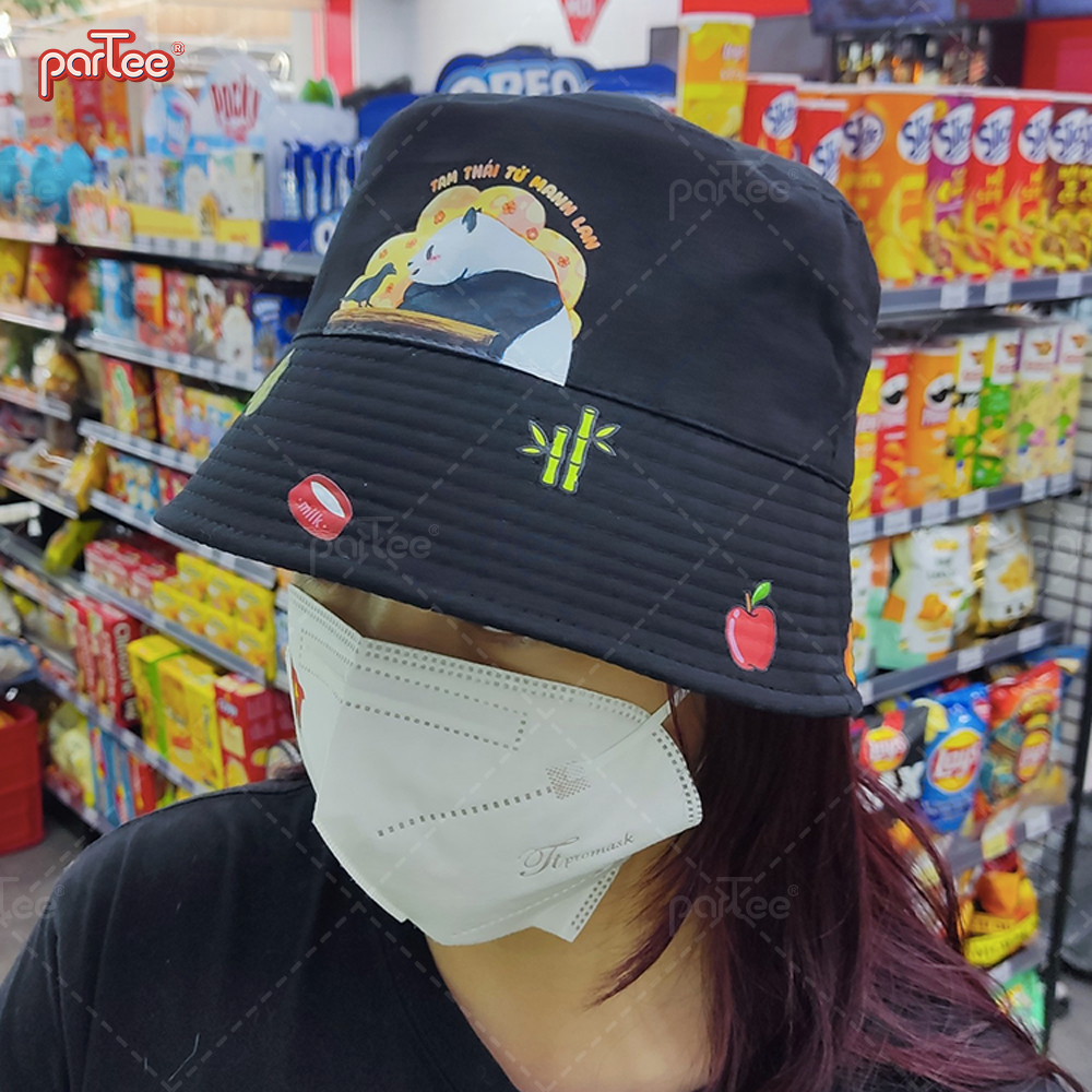 Pandabiz | Mũ Nón Bucket Cotton Gấu Trúc Panda Fubao Hoa Hoa Manh Lan Tam Tái Tử Thất Tử Quốc Bảo Parteeshopvn