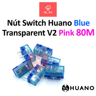 Nút click chuột/ switch chuột huano transparent v2 80m blue shell pink dot chính hãng - độ bền 80tr lần bấm