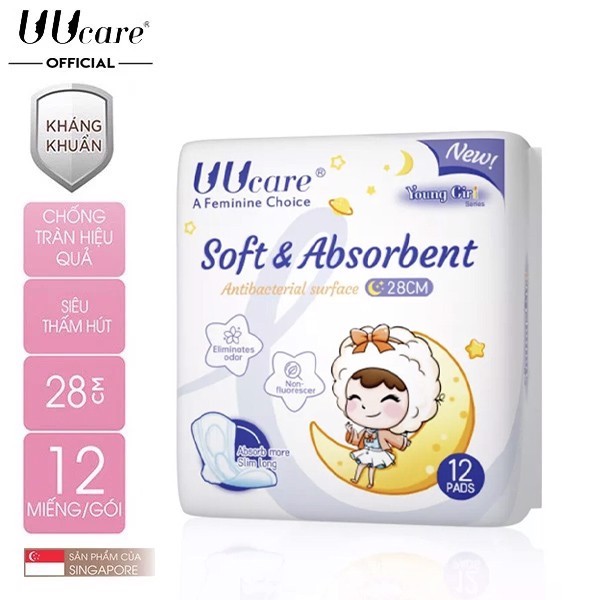 Băng vệ sinh UUcare Singapore Young Girl Ngày 24cm , Đêm 36cm , Mát Lạnh 24cm , Hàng Ngày 15,5cm