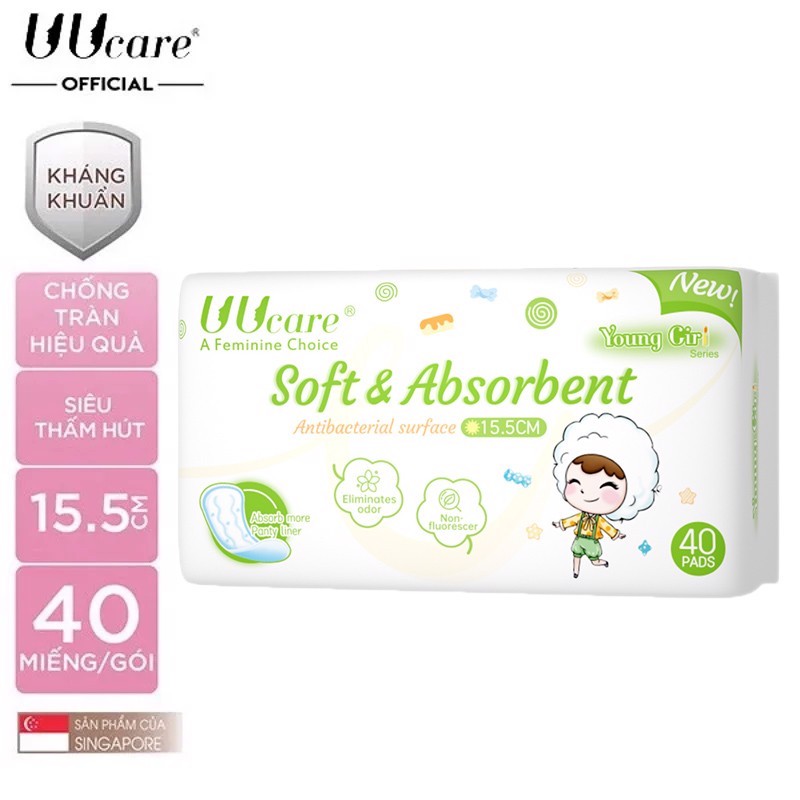 Băng vệ sinh UUcare Singapore Young Girl Ngày 24cm , Đêm 36cm , Mát Lạnh 24cm , Hàng Ngày 15,5cm