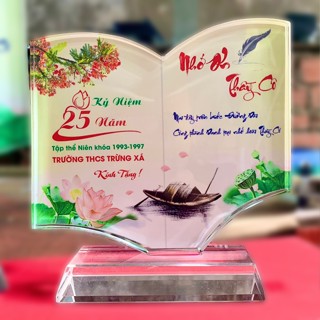 Quà tặng thầy cô, quà tốt nghiệp, quà tặng cho giáo viên ý nghĩa - Pha Lê In Hình Cuốn Vở