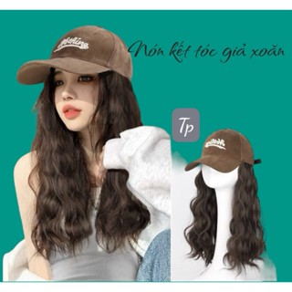 Nón kết tóc giả uốn xoăn, mũ lưỡi trai kèm tóc giả