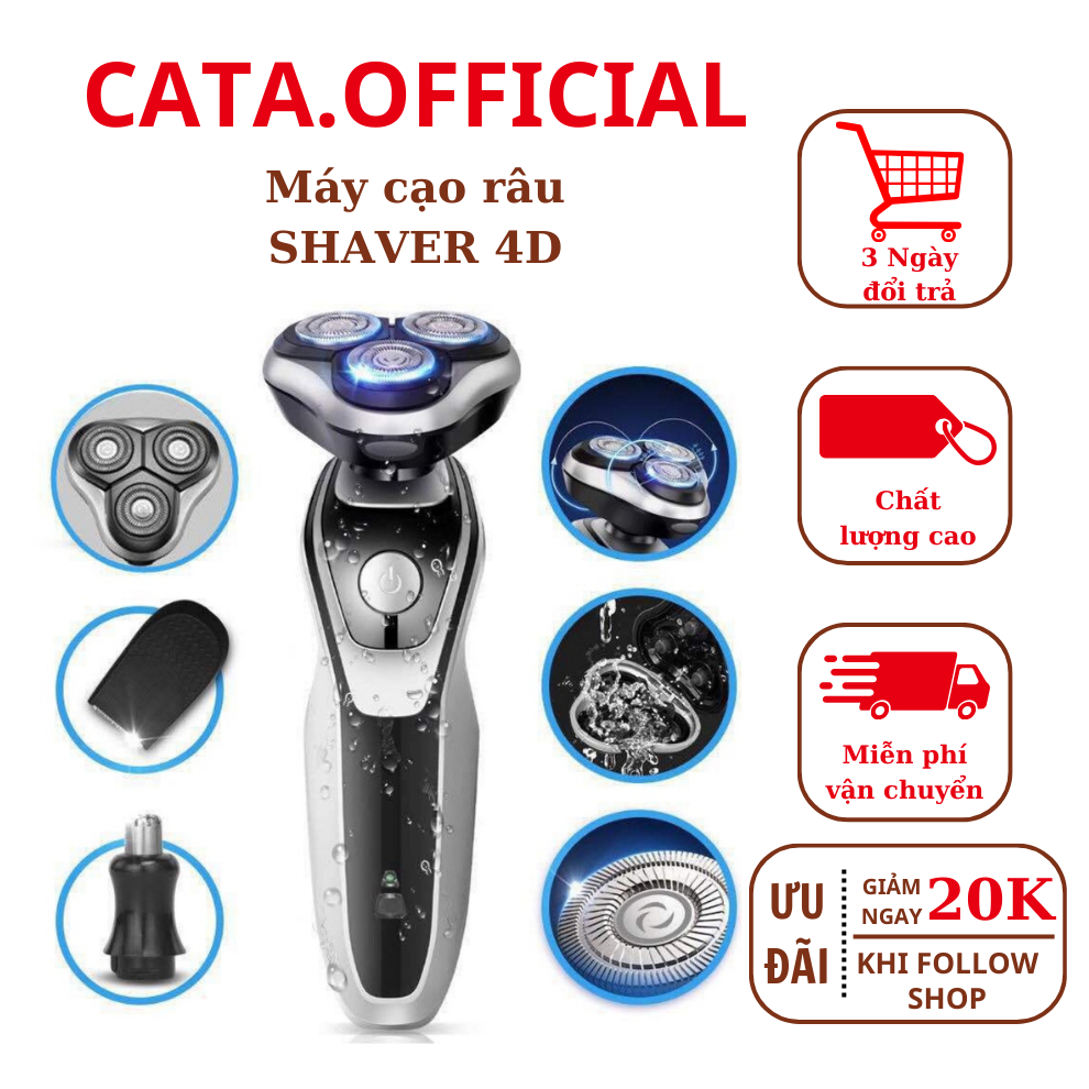 Máy Cạo Râu đa năng Shaver Cao Cấp 3 Trong 1 Chống Nước Bảo Hành 6 Tháng