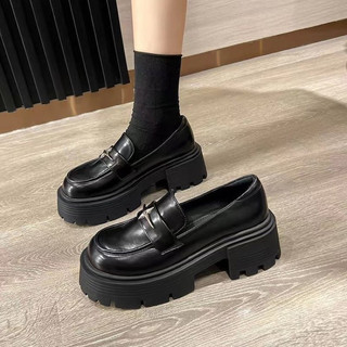 Giày oxford đế răng cưa hình sao da bóng da lì đế cao 5cm- form to lùi 1 size