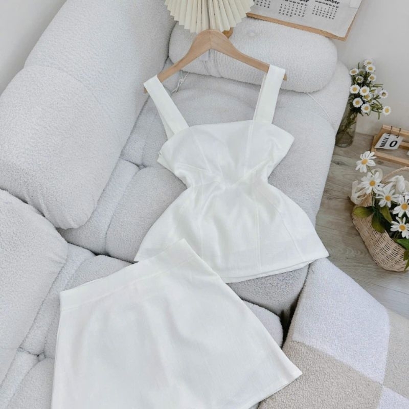 Set Peplum Nơ Sau + Chân Váy