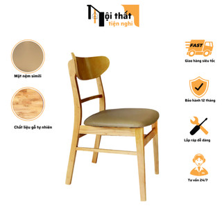 Ghế gỗ decor Mango chất liệu gỗ cao su nệm simili cao cấp phù hợp mọi không gian