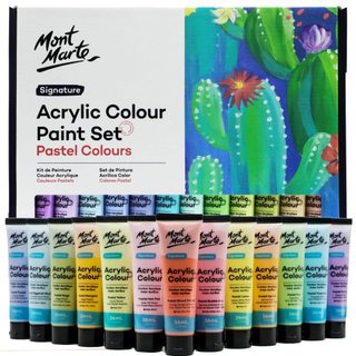 Bộ màu Acrylic Pastel Mont Marte 24/18/12 màu*36ml vẽ trên nhiều chất liệu