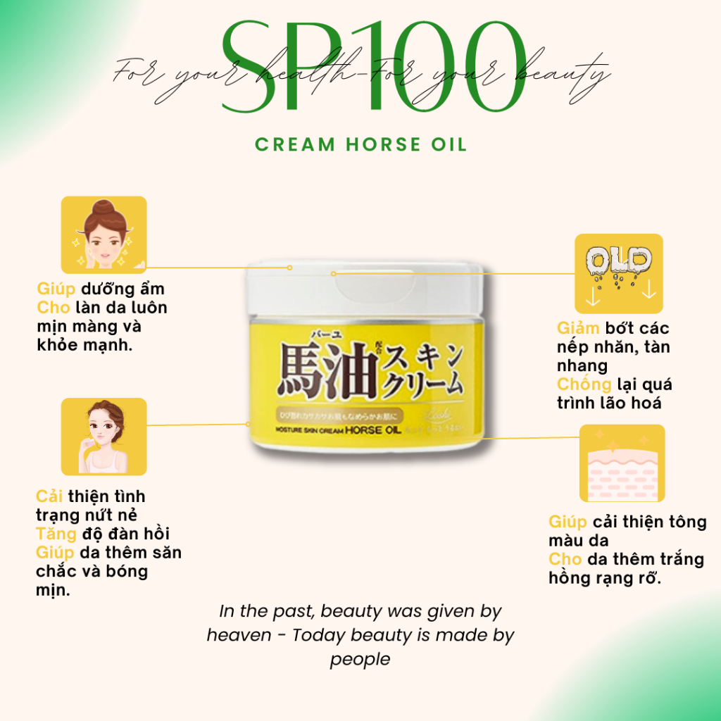 Kem Dưỡng Da Loshi Mỡ Ngựa Moisture Skin Cream Oil Nhật Bản 220g