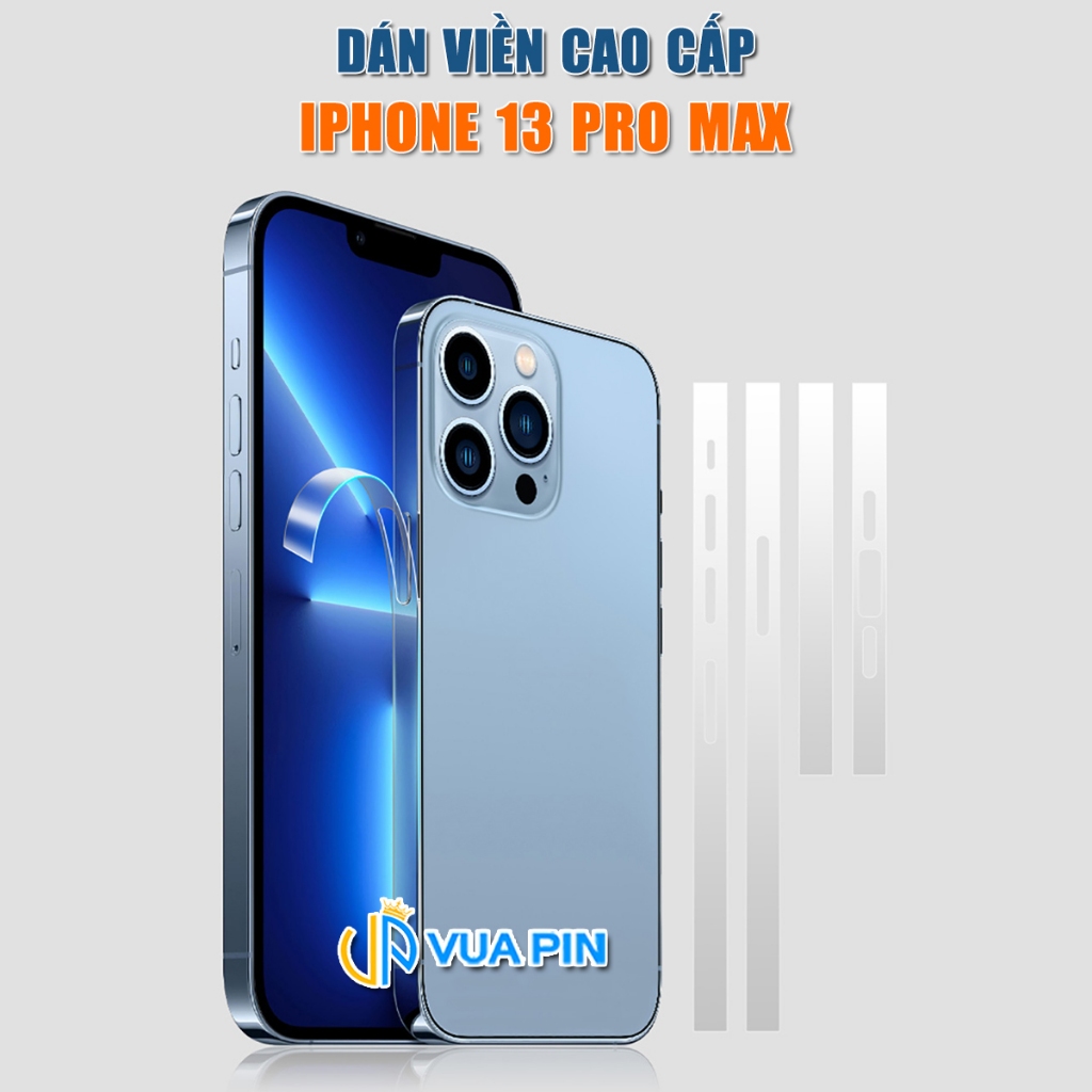 Dán viền Iphone 13 Pro Max dẻo trong suốt PPF tự phục hồi vết xước - 2 bộ dán dẻo viền Iphone 13 Pro