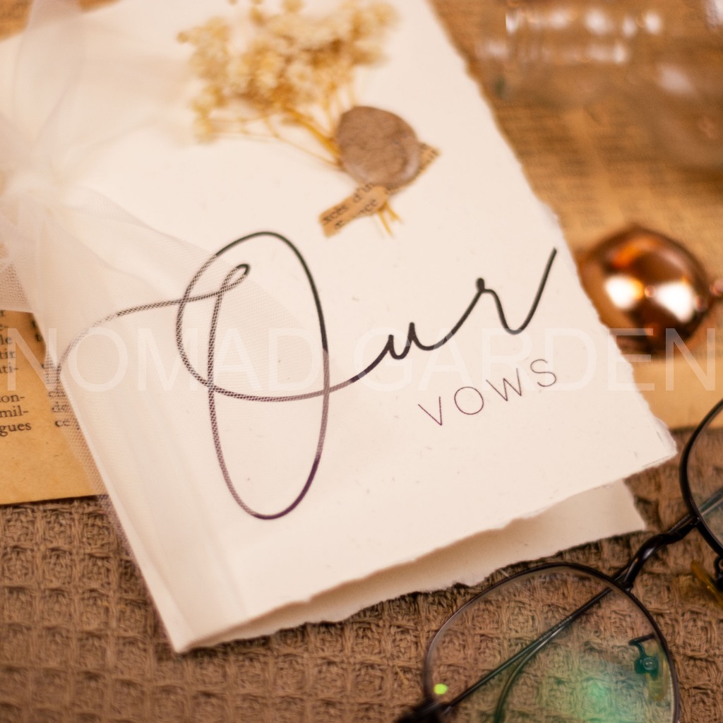 𝐌𝐚̂̃𝐮 𝟕 - Thiệp Gập OUR VOWS Vintage For Wedding - Handmade By NOMAD GARDEN