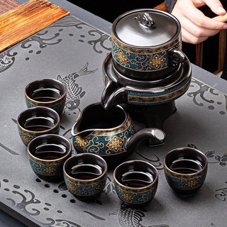 Bộ ấm chén pha trà cối xay - xanh đen .