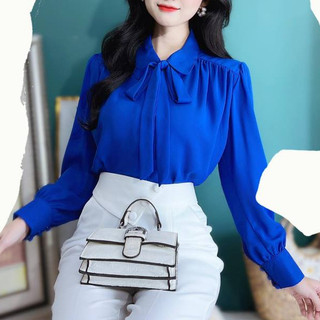 Áo sơ mi tay dài cổ nơ nút bọc Basic CHUU A9001.5063