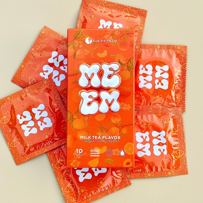 Bao Cao Su Mê Em Chân Thật, An Toàn, Cực Chạm - Hương Trà Đào Sữa - Phù Hợp Học Sinh, Sinh Viên - Hộp 10 bao