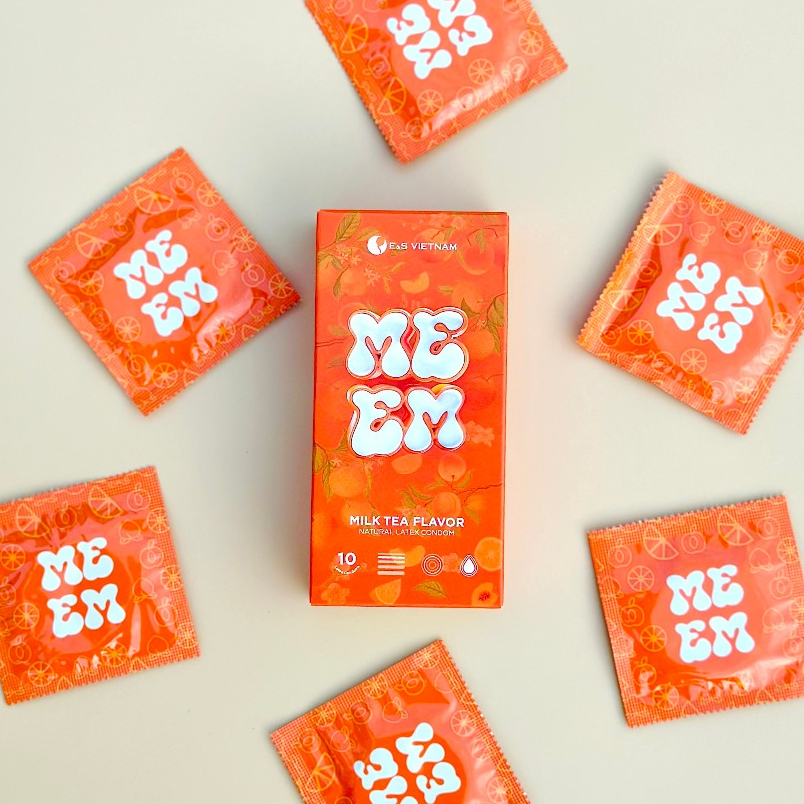 Bao Cao Su Mê Em Chân Thật, An Toàn, Cực Chạm - Hương Trà Đào Sữa - Phù Hợp Học Sinh, Sinh Viên - Hộp 10 bao